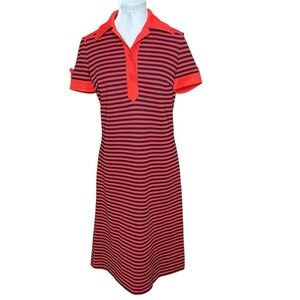Butte Knit Striped Vintage 60’s-70’s Red & Blue Striped Dress. See Measu…